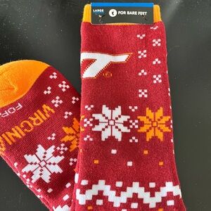 For Bare Feet Virginia Tech Socks Sz Lg